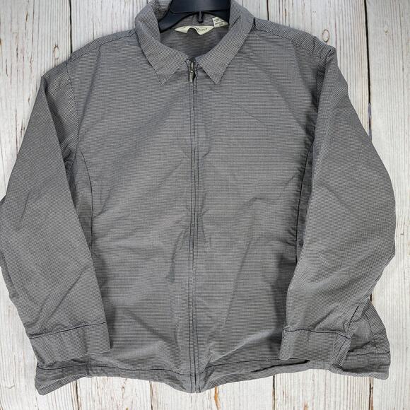 Eddie Bauer Other - Eddie Bauer Shacket Men XXL Blue White Plaid Long Sleeve Full Zip 100% Cotton